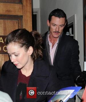 Anna Friel and Luke Evans - Celebrities leaving the Vaudeville Theatre London United Kingdom Friday 25th January 2013