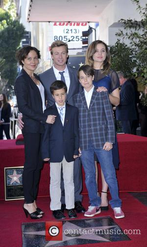 Simon Baker, wife Rebecca Rigg and family - Simon Baker is honoured with a star on the Hollywood Walk of...