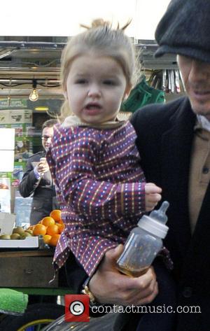 David Beckham and Harper Beckham - The Beckham family arrive at a London Venue at Heart Radio - London, United...