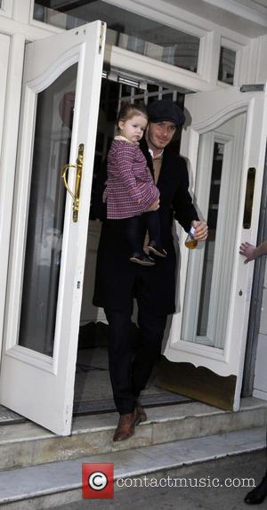 David Beckham and Harper Beckham - The Beckham family leaving a London entertainment venue - London, United Kingdom - Monday...
