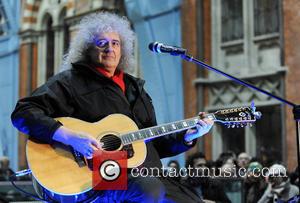 Brian May - Artists perform at St. Pancras Station to raise awareness for the 'Born Free Foundation' - London, United...