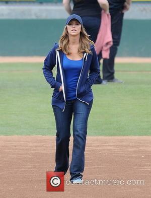 Jennifer Love Hewitt - Jennifer Love Hewitt and co-stars, Brian Hallisay and Rebecca Fields, seen filming a baseball scene for...