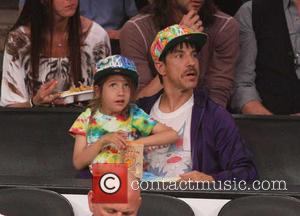 Anthony Kiedis - Celebrities watch the Los Angeles Lakers play...