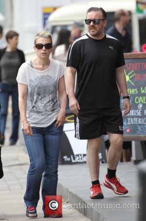 Ricky Gervais - Comedian Ricky Gervais and his partner Jane...