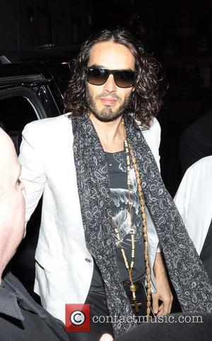 Russell Brand - Russell Brand arriving at the stage door...
