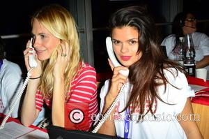 Poppy Delevingne and Bip Ling - Celebrities supporting the DEC Philippines Typhoon Appeal during a telethon at BT Tower -...