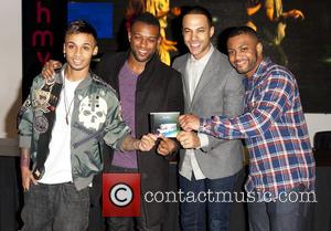 Aston Merrygold, Oritse Williams, Marvin Humes, JB Gill and JLS - JLS sign copies of their new and last album...