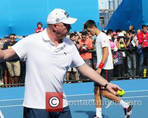 Boris Becker - Australian Open Tennis 2014 at the Rod Laver Arena - Novak JOKOVIC (Srb) and Boris BECKER (Ger)...