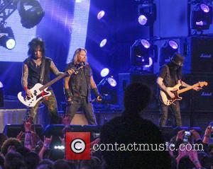 Motley Crue, Vince Neil, Nikki Sixx and Mick Mars - Motley Crue perform on Jimmy Kimmel Live - Hollywood, California,...