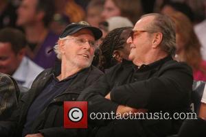 Jack Nicholson and Bruce Dern - Celebrities watch the Los Angeles Lakers v Indiana Pacers basketball game at the Staples...