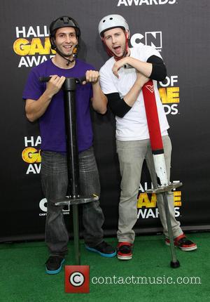 Members of the Xpogo Stunt Team - Cartoon Network's Hall of Game Awards at The Barker Hangar - Arrivals -...