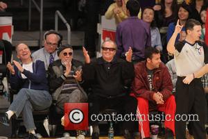 Adam Sandler and Jack Nicholson - Celebrities at the Lakers game.The Houston Rockets defeated the Los Angeles Lakers by the...