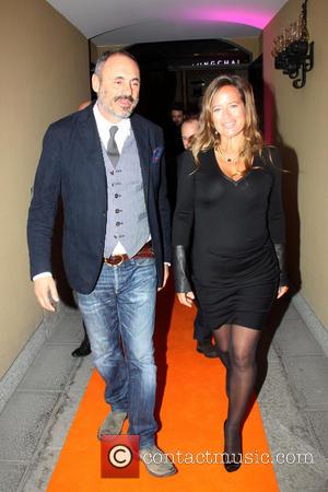 Riccardo Braccialini and Jade Jagger - Pregnant Jade Jagger is the special guest at the opening of the new Gherardini...