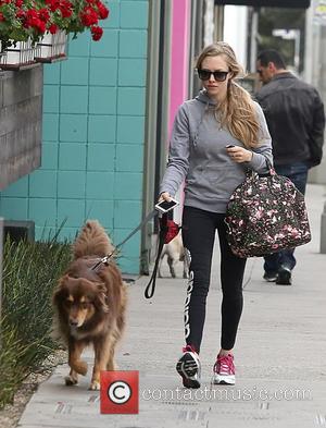 Amanda Seyfried and Finn - Amanda Seyfried running errands with her dog Finn - West Hollywood, California, United States -...