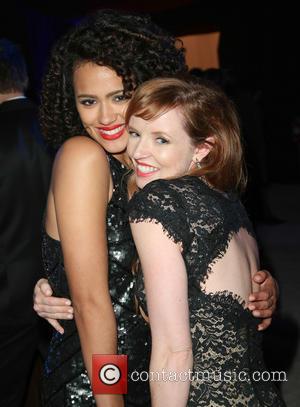Nathalie Emmanuel and Stef Dawson - 22nd Annual Elton John AIDS Foundation Academy Awards Viewing/After Party - Inside - Los...