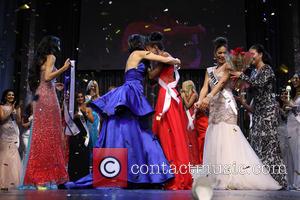 Joyce Giraud, Ivette Saucedo and Ariel Diane King - Ariel Diane King is crowned Queen of the Universe at the...