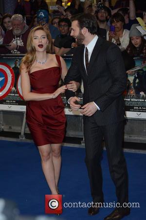 Scarlett Johansson and CHRIS EVANS - 'Captain America: The Winter Soldier' UK Premiere at Westfield - Arrivals - London, United...