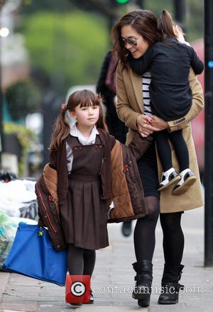 Myleene Klass, Ava Quinn and Hero Quinn - Myleene Klass out and about with her daughters Ava and Hero, near...