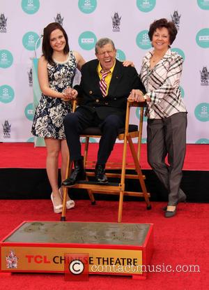 Jerry Lewis, Danielle Sarah Lewis and SanDee Pitnick - Jerry Lewis' Hand and Footprint Ceremony at TCL Chinese Theatre IMAX...