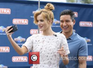 Bella Thorne and Mario Lopez - Bella Thorne seen at Universal studios where she was interviewed by Mario Lopez for...