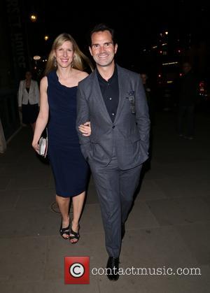 Jimmy Carr and Karoline Copping - Miss Saigon Press Night at the Prince Edward Theatre - Departures - London, United...