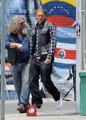 Charlie Hunnam and Mark Boone Junior - Actor Charlie Hunnam spotted on the first day of shooting the final season...