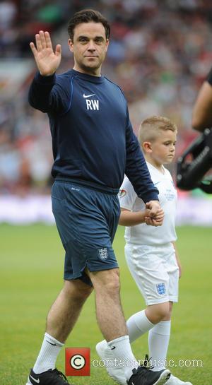Robbie Williams - UNICEF UK Soccer Aid 2014 held at Old Trafford - Manchester, United Kingdom - Sunday 8th June...