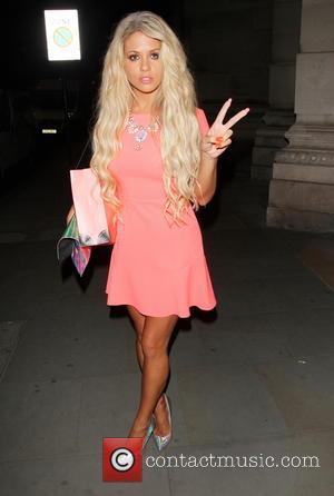 Bianca Gascoigne - Bianca Gascoigne dressed in pink, leaves Gabbi's Head launch party giving a victory 'V' hand gesture for...
