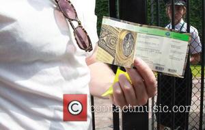 Tate Donovan - Tate Donovan displays his £20 ticket to the 2014 Wimbledon Championships at the All England Club on...