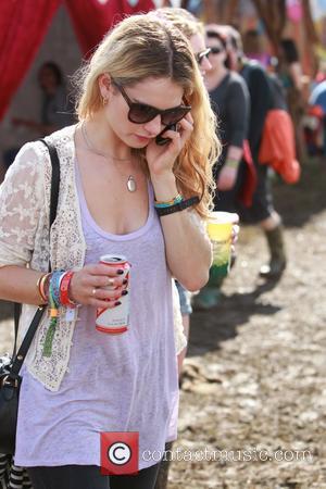 Lily James - Glastonbury Festival 2014 - Celebrities - Glastonbury, United Kingdom - Friday 27th June 2014