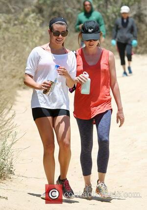 Lea Michele and Aubrey Dollar - Lea Michele is all smiles while going for a hike through the hills in...