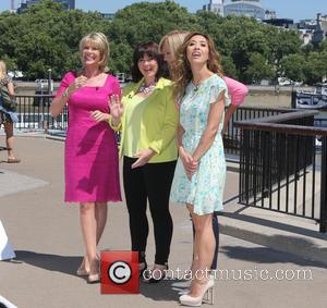 Loose Women, Coleen Nolan, Myleene Klass and Ruth Langsford - Loose Women filming a segment on the Southbank - London,...