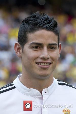 James Rodriguez - James Rodriguez becomes a new player of the Real Madrid team at the Santiago Bernabeu Stadium in...