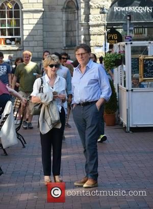 Gabriel Byrne - Gabriel Byrne out and about with a mystery blonde woman close to the Powerscourt Towncentre - Dublin,...
