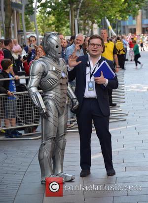 Cyberman and Steward - Doctor Who World Tour - Red carpet event at St David's Hall in Cardiff, Wales -...