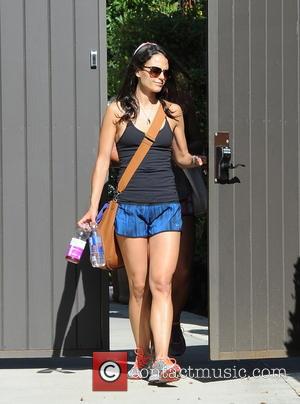 Jordana Brewster - Jordana Brewster leaves the gym after a workout in blue Nike shorts and carrying two bottles of...