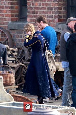 Mia Wasikowska and Ed Speleers - 'Through the Looking Glass' being filmed at Gloucester Docks - Gloucester, United Kingdom -...