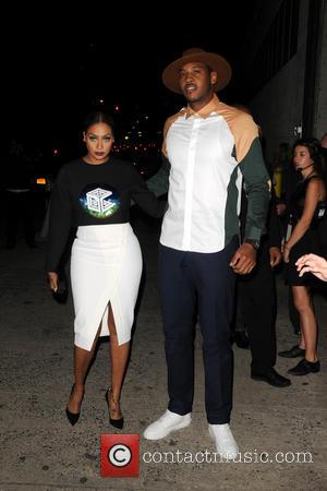 La La Anthony and Carmelo Anthony - Mercedes-Benz New York Fashion Week Spring 2015 - Opening Ceremony - Outside Arrivals...