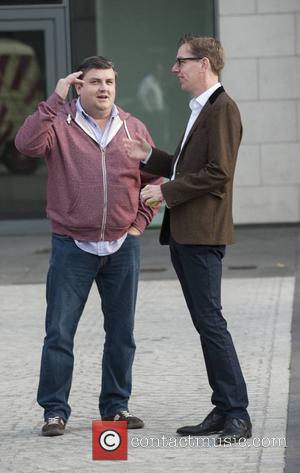 Simon Delaney and Ryan Tubridy - CANNONBALL 2014 departs from The Point Village, Dublin, Ireland - 12.09.14. - Dublin, Ireland...