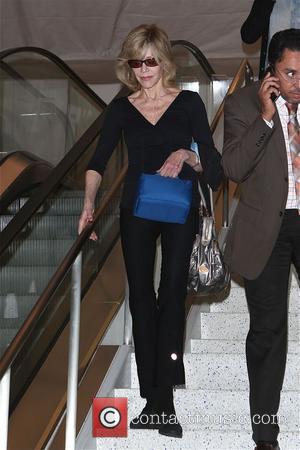 Jane Fonda - Jane Fonda arrives at Los Angeles International...