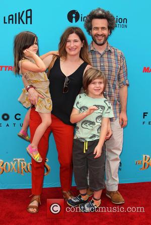 Kathryn Hahn, Ethan Sandler, Leonard Sandler and Mae Sandler - Stars of the new animated, adventure comedy 'The Boxtrolls' were...