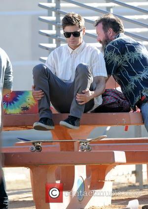 Zac Efron - Actor Zac Efron filming a scene for his new movie 'We Are Your Friends' - Encino, California,...