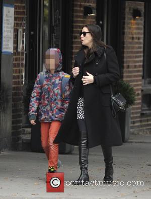 Liv Tyler and Milo William Langdon - A pregnant Liv Tyler walking her son, Milo to school in Manhattan at...