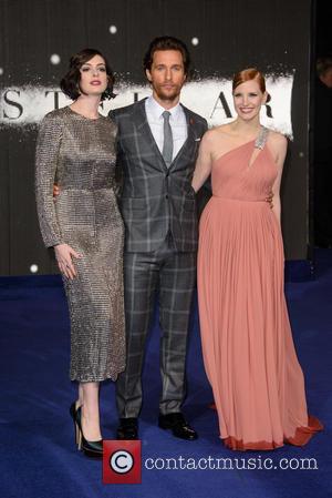 Anne Hathaway, Matthew McConaughey and Jessica Chastain - 'Interstellar' UK film premiere held at the Odeon Cinema Leicester Square -...