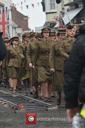 Emily Atack - Bridlington, Yorkshire transforms into Walmington-on-Sea for the filming of the feature film 'Dad's Army,' slated for release...