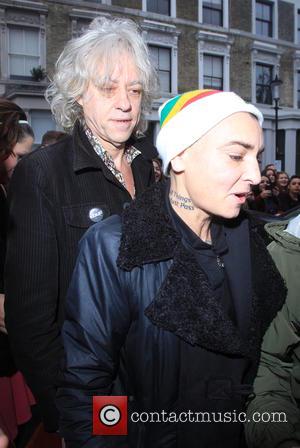 Sir Bob Geldof and Sinead O'Conner - Celebrities arrive at the Sarm studios to record the Band Aid 30 single...