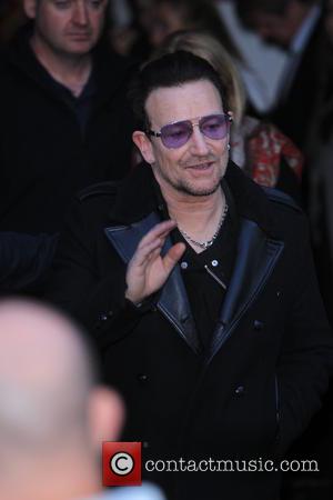 Bono - Celebrities arrive at Sarm Studios to record the Band Aid 30 single 'Do they Know It's Christmas.' The...