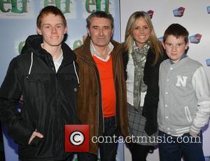 Martin King and Jenny McCarthy & sons Matthew & Alex - Opening night of 'Elf the Musical' at The Bord...