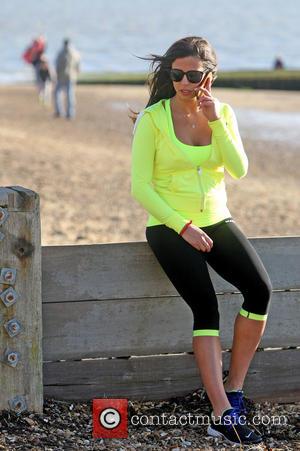 Pascal Craymer - TOWIE star Pascal Craymer takes a break from running on the beach in Leigh on Sea, Essex...