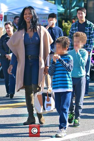 Garcelle Beauvais, Jax Joseph Nilon and Jaid Thomas Nilon - Garcelle Beauvais takes her twin sons to the Studio City...